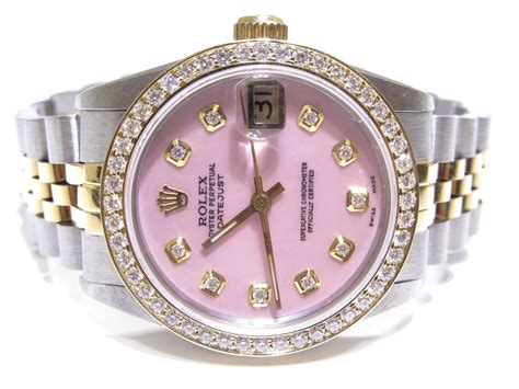 pink and gold rolex watch|rolex pink face with diamonds.